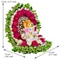 Polyresin Lord Ganesha Idol on Handcrafted Green Floral Plate for Home, Office and Car Dashboard