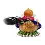 Polyresin Lord Ganesha Idol on Decorative Handcrafted Floral Plate for Home, Office and Car Dashboard
