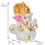 White Polyresin Lord Ganesha Idol with Golden Mukut