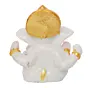 White Polyresin Lord Ganesha Idol with Golden Mukut