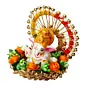 Lord Ganesha Idol On Floral Handicrafted Plate For Home/Temple/Office/Car Dashboard