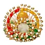 Lord Ganesha Idol On Floral Handicrafted Plate For Home/Temple/Office/Car Dashboard
