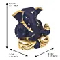 Gold Plated Blue Polyresin Appu Ganesha Idol for Home, Temple, Office and Car Dashboard