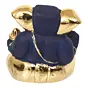 Gold Plated Blue Polyresin Appu Ganesha Idol for Home, Temple, Office and Car Dashboard
