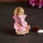 Gold Plated Pink Siddhivinayak Ganesha Idol For Home/Temple/Office/Car Dashboard