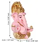 Gold Plated Pink Siddhivinayak Ganesha Idol For Home/Temple/Office/Car Dashboard