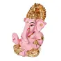 Gold Plated Pink Siddhivinayak Ganesha Idol For Home/Temple/Office/Car Dashboard