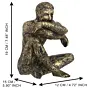 Golden and Black Polyresin Man Figurine Sitting in Thinking Position