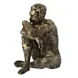Golden and Black Polyresin Man Figurine Sitting in Thinking Position
