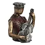 Man Figurine with Hat playing Guitar Musical Instrument (Brown, Silver and Golden)