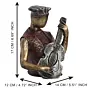 Man Figurine with Hat playing Guitar Musical Instrument (Brown, Silver and Golden)