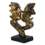 Golden Polyresin Antique Finish Half Face Woman and Man Kissing Each Other Handcrafted Decorative Couple Showpiece