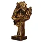Brown Antique Finish Polyresin Man Face resting on hand Handcrafted Decorative Showpiece