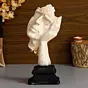 White Antique Finish Polyresin Man Face resting on hand Handcrafted Decorative Showpiece