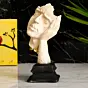 White Antique Finish Polyresin Man Face resting on hand Handcrafted Decorative Showpiece