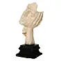 White Antique Finish Polyresin Man Face resting on hand Handcrafted Decorative Showpiece