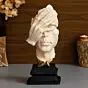White Antique Finish Polyresin Man Hand on Face Handcrafted Decorative Showpiece