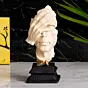 White Antique Finish Polyresin Man Hand on Face Handcrafted Decorative Showpiece