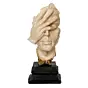 White Antique Finish Polyresin Man Hand on Face Handcrafted Decorative Showpiece