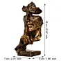Brown Polyresin Antique Finish man with finger on lips Handcrafted Decorative Showpiece