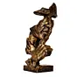 Brown Polyresin Antique Finish man with finger on lips Handcrafted Decorative Showpiece