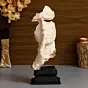 White Polyresin Antique Finish man with finger on lips Handcrafted Decorative Showpiece