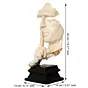 White Polyresin Antique Finish man with finger on lips Handcrafted Decorative Showpiece