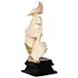White Polyresin Antique Finish man with finger on lips Handcrafted Decorative Showpiece