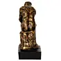 Golden Polyresin Antique Finish Thinking Man Figurine Sitting on Rock Handcrafted Decorative Showpiece