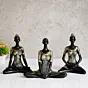 Set of 3 Ladies in Sukhasana, Padmasana, Butterfly Yoga Poses Handcrafted Decorative Polyresin Showpieces