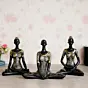 Set of 3 Ladies in Sukhasana, Padmasana, Butterfly Yoga Poses Handcrafted Decorative Polyresin Showpieces
