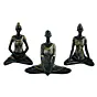 Set of 3 Ladies in Sukhasana, Padmasana, Butterfly Yoga Poses Handcrafted Decorative Polyresin Showpieces