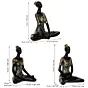 Set of 3 Ladies in Sukhasana, Padmasana, Butterfly Yoga Poses Handcrafted Decorative Polyresin Showpieces