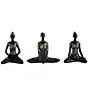 Set of 3 Ladies in Sukhasana, Padmasana, Butterfly Yoga Poses Handcrafted Decorative Polyresin Showpieces