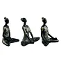 Set of 3 Ladies in Sukhasana, Padmasana, Butterfly Yoga Poses Handcrafted Decorative Polyresin Showpieces