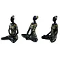 Set of 3 Ladies in Sukhasana, Padmasana, Butterfly Yoga Poses Handcrafted Decorative Polyresin Showpieces