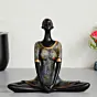 Grey and Black Polyresin Meditating lady in Butterfly Yoga Pose Handcrafted Decorative Showpiece