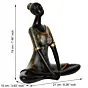 Grey and Black Polyresin Meditating lady in Butterfly Yoga Pose Handcrafted Decorative Showpiece
