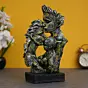 Silver Polyresin Man Kissing Woman Kissing a Child Figurine