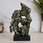 Silver Polyresin Man Kissing Woman Kissing a Child Figurine