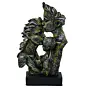 Silver Polyresin Man Kissing Woman Kissing a Child Figurine