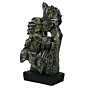 Silver Polyresin Man Kissing Woman Kissing a Child Figurine