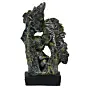 Silver Polyresin Man Kissing Woman Kissing a Child Figurine