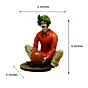 Polyresin Rajasthani Craftsman Statue Making Pot Handcrafted Decorative Showpiece(Orange and Green)