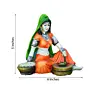 Polyresin Rajasthani Lady using Flour Machine Handcrafted Decorative Showpiece ( Orange, Green and Brown )