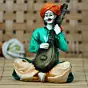 Polyresin Rajasthani Men playing Sitar Musical Instrument Handcrafted Decorative Showpiece