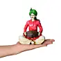 Polyresin Rajasthani Men Playing Dholak Handcrafted Decorative Showpiece (Pink and Green)