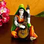 Polyresin Rajasthani Women Statue Playing Sitar Human Figurine Decorative Showpiece