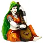 Polyresin Rajasthani Women Statue Playing Sitar Human Figurine Decorative Showpiece