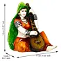 Polyresin Rajasthani Women Statue Playing Sitar Human Figurine Decorative Showpiece